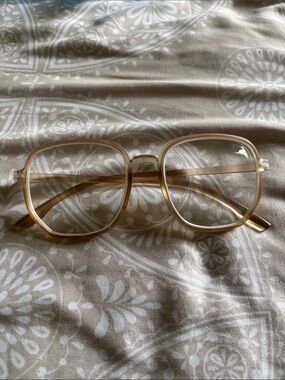 Translucent Amber Square Frame Glasses